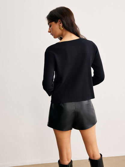 Fiyonk Dekor Cepli Örgü Üst