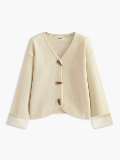 Romance Düğmeli Drapeli Hırka