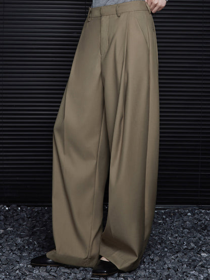 Kemersiz Plise Drape Pantolon