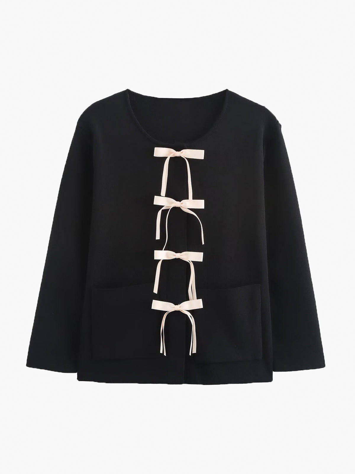 Fiyonk Dekor Cepli Örgü Üst