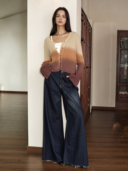 Romance Ombre Düğmeli Hırka