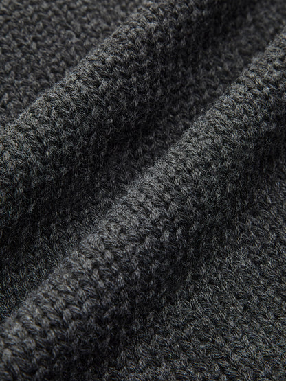 Çift Fermuarlı Cepli Yakalı Hırka