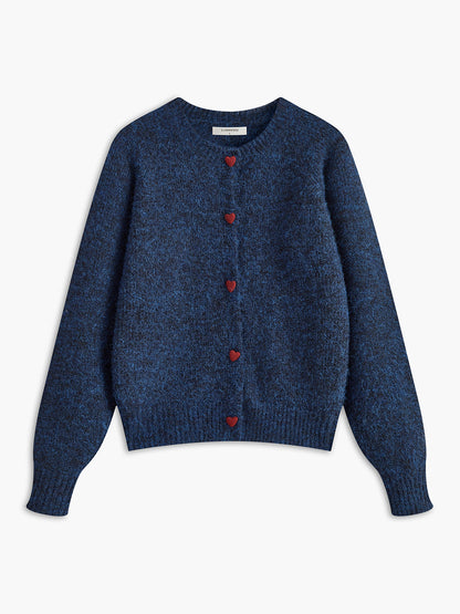 Şık Kalp Düğmeli Hırka