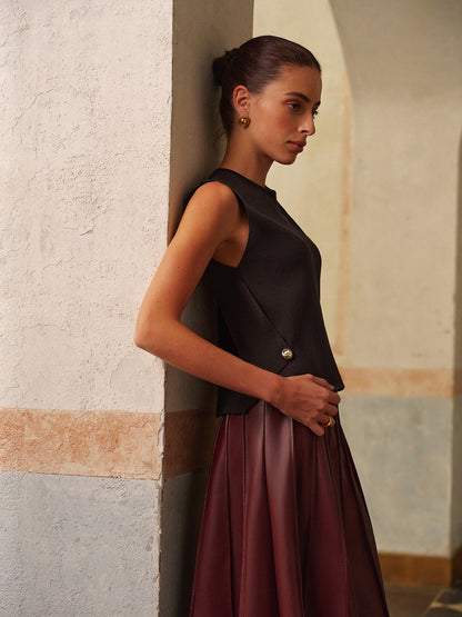 Metal Detaylı Regular Fit Kazak Yelek