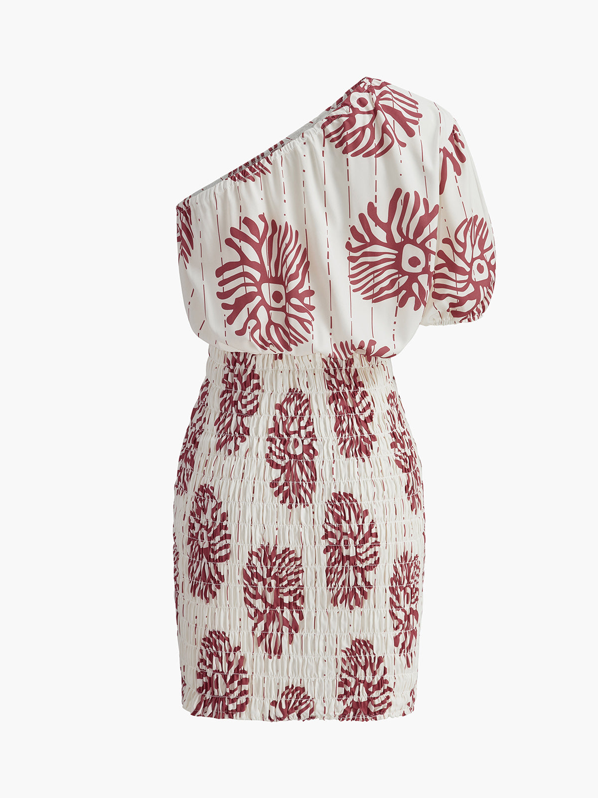 Omuzları Açık Çiçekli Fırfırlı Elbise