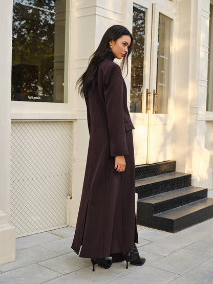 V Yaka Bölünmüş Trençkot Eşarplı