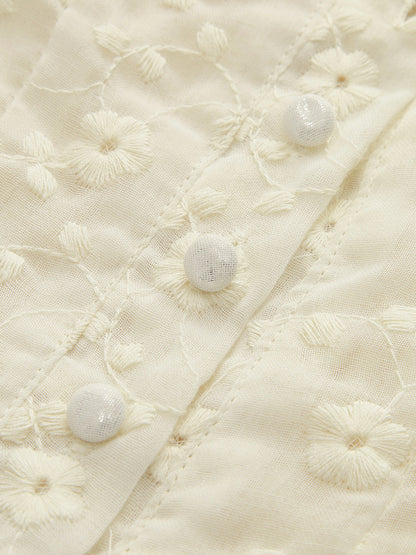 Dantel Kenarlı Kıvrımlı Çiçekli Peplum Üst