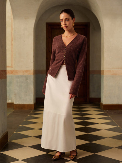 Yarı Şeffaf V Yakalı Dantel Bluz