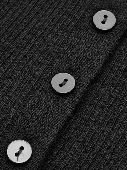 Düğmeli Dar Örgü Üst