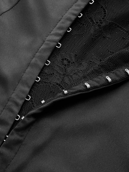 Dantel Ve Kanca Detaylı Yüksek Yırtmaçlı Etek