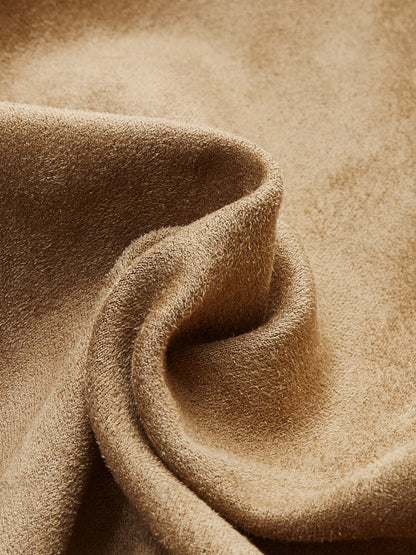 Süet Yumuşak Düğme Yaka Ceket