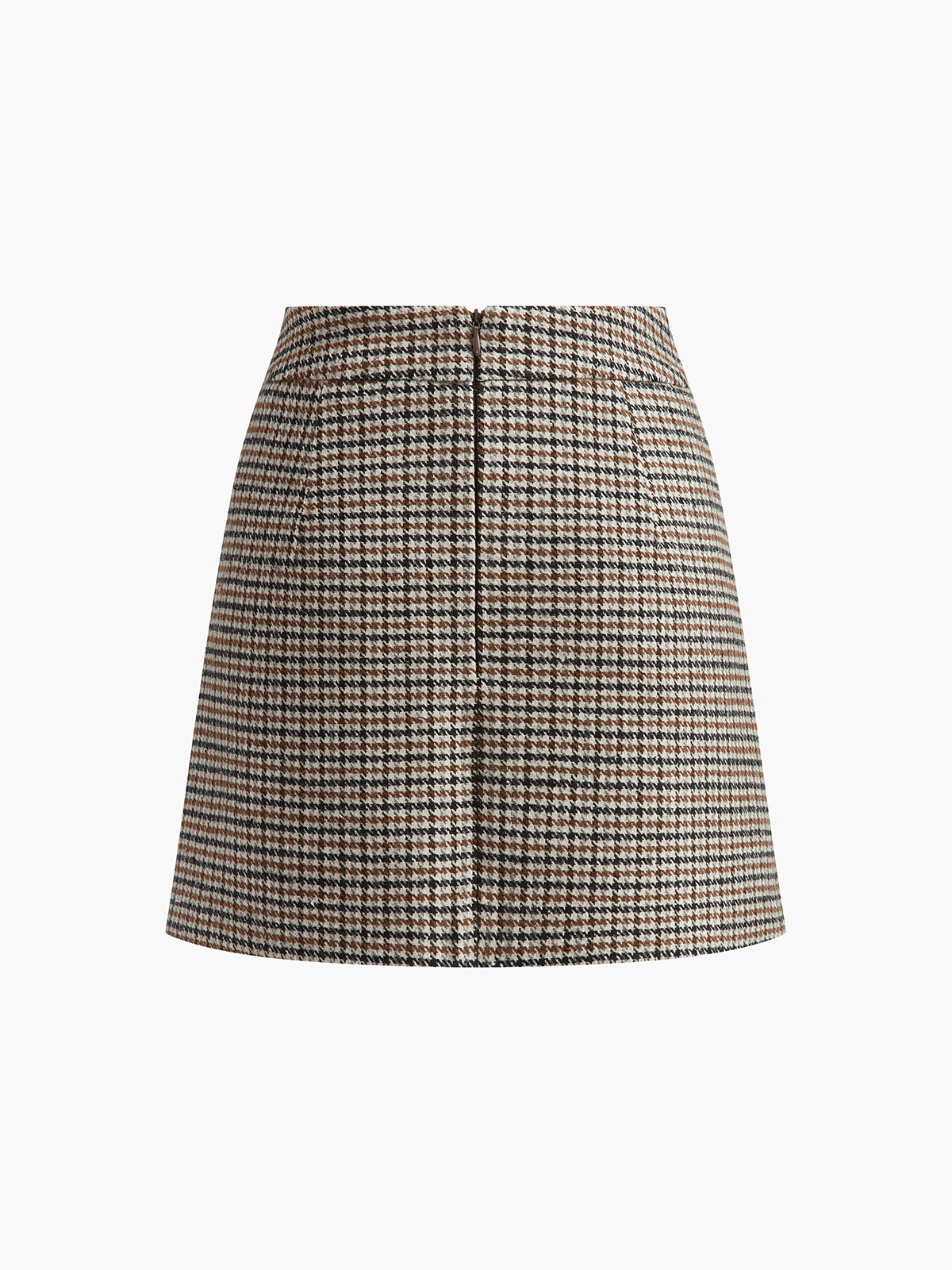 Houndstooth A Kesim Mini Etek