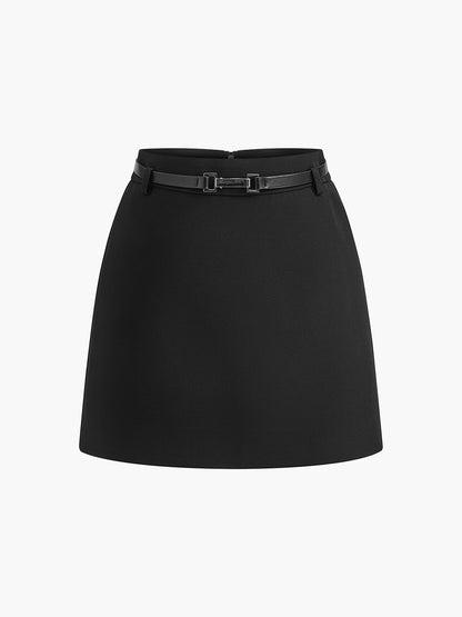 Erimiş Kemerli Mini Etek