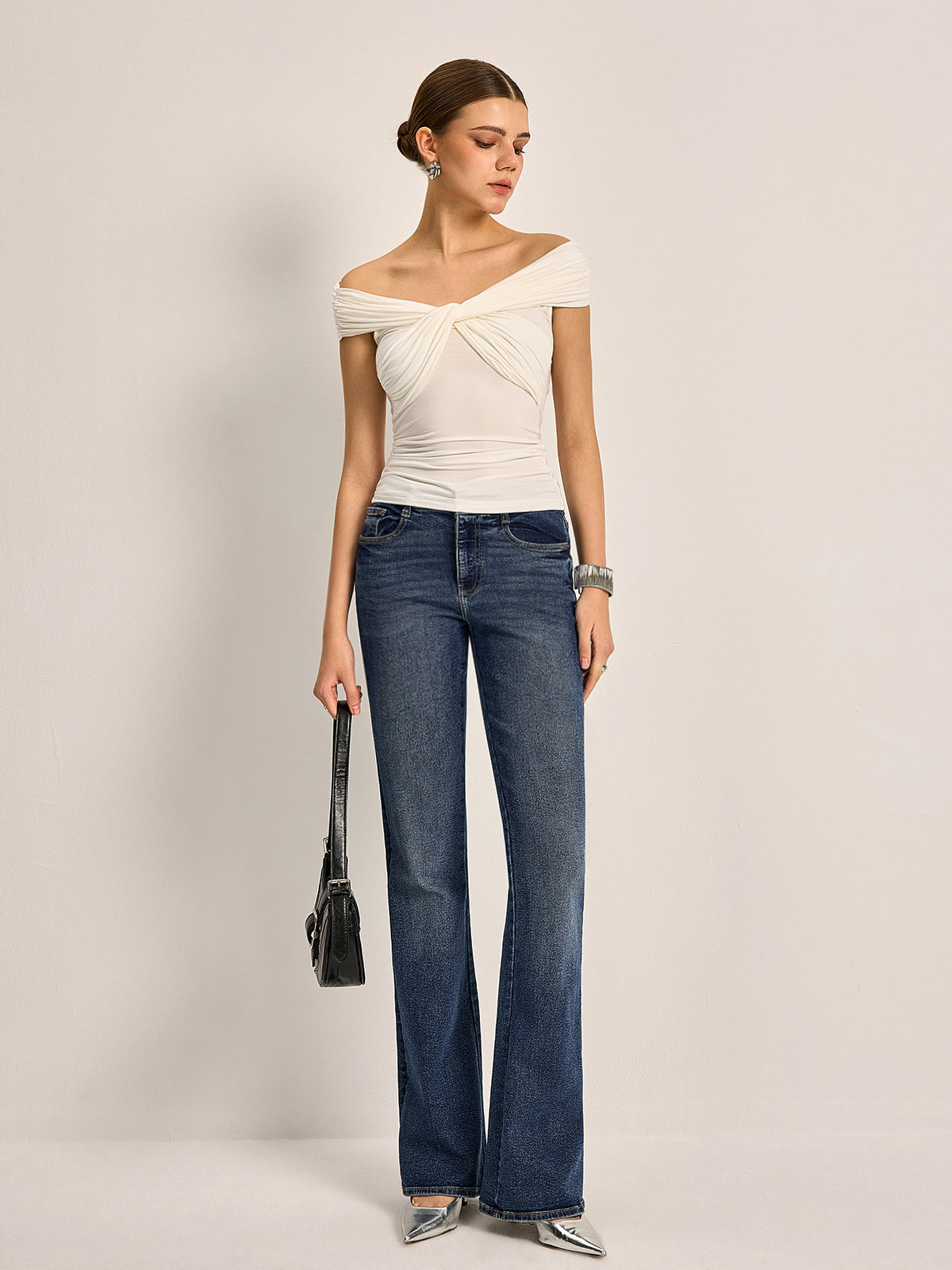 Omuz Açık Büzgülü Düğüm Üst