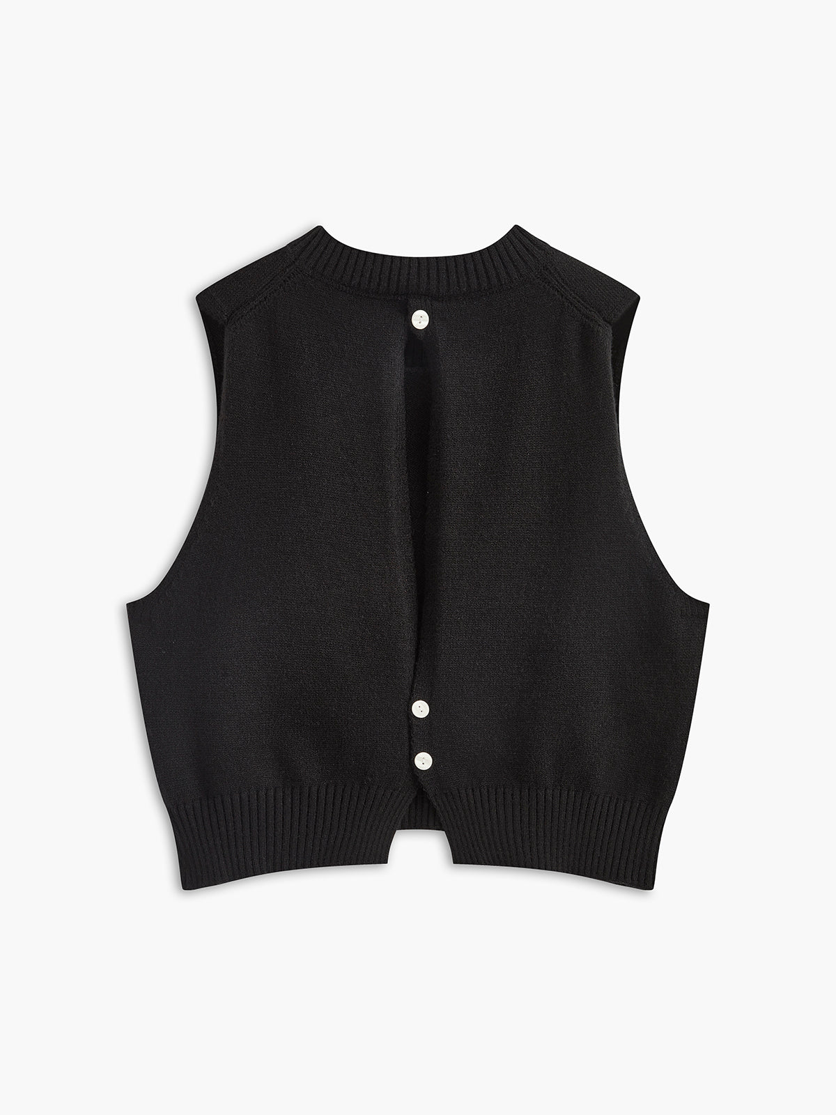 Çiçek İşlemeli Düğmeli Örgü Yelek