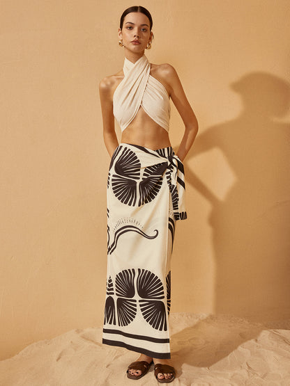 Düğümlü Sarma Çiçekli Etek