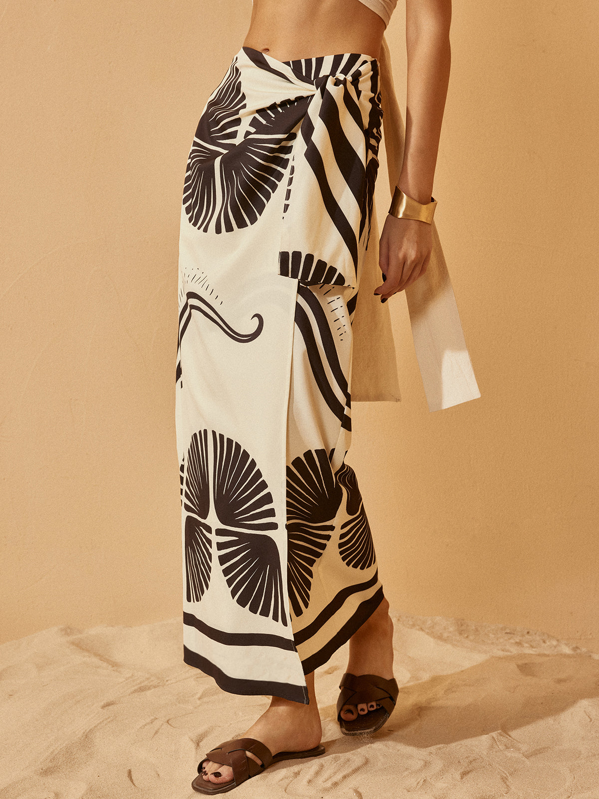 Düğümlü Sarma Çiçekli Etek