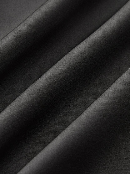 Sırtı Açık Uzun Kurdele Dantel Panel Saten Askılı Elbise