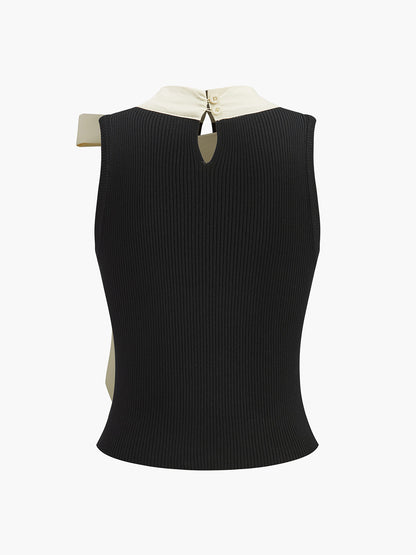 Renk Bloklu Fiyonklu Kazak Yelek