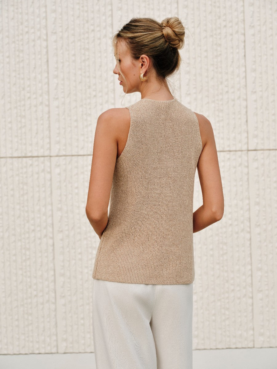 Halter Çapraz Yaka Tank Top