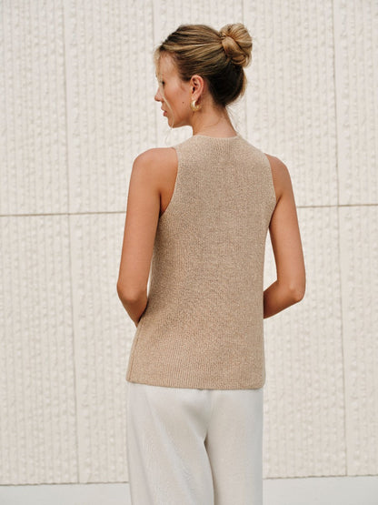 Halter Çapraz Yaka Tank Top