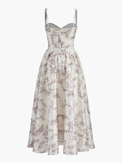 Toile Baskılı Korse Elbise