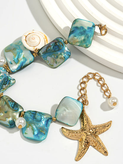 Okyanus Charm Deniz Yıldızı İnci Detaylı Bileklik