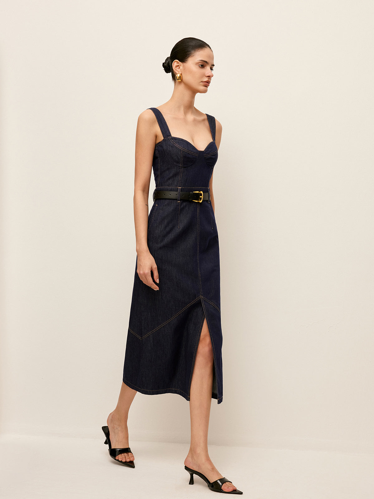 Sweetheart Kot Elbise Kemersiz