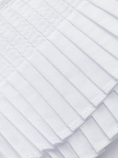 Pliseli V Yaka Düğme Detaylı Üst