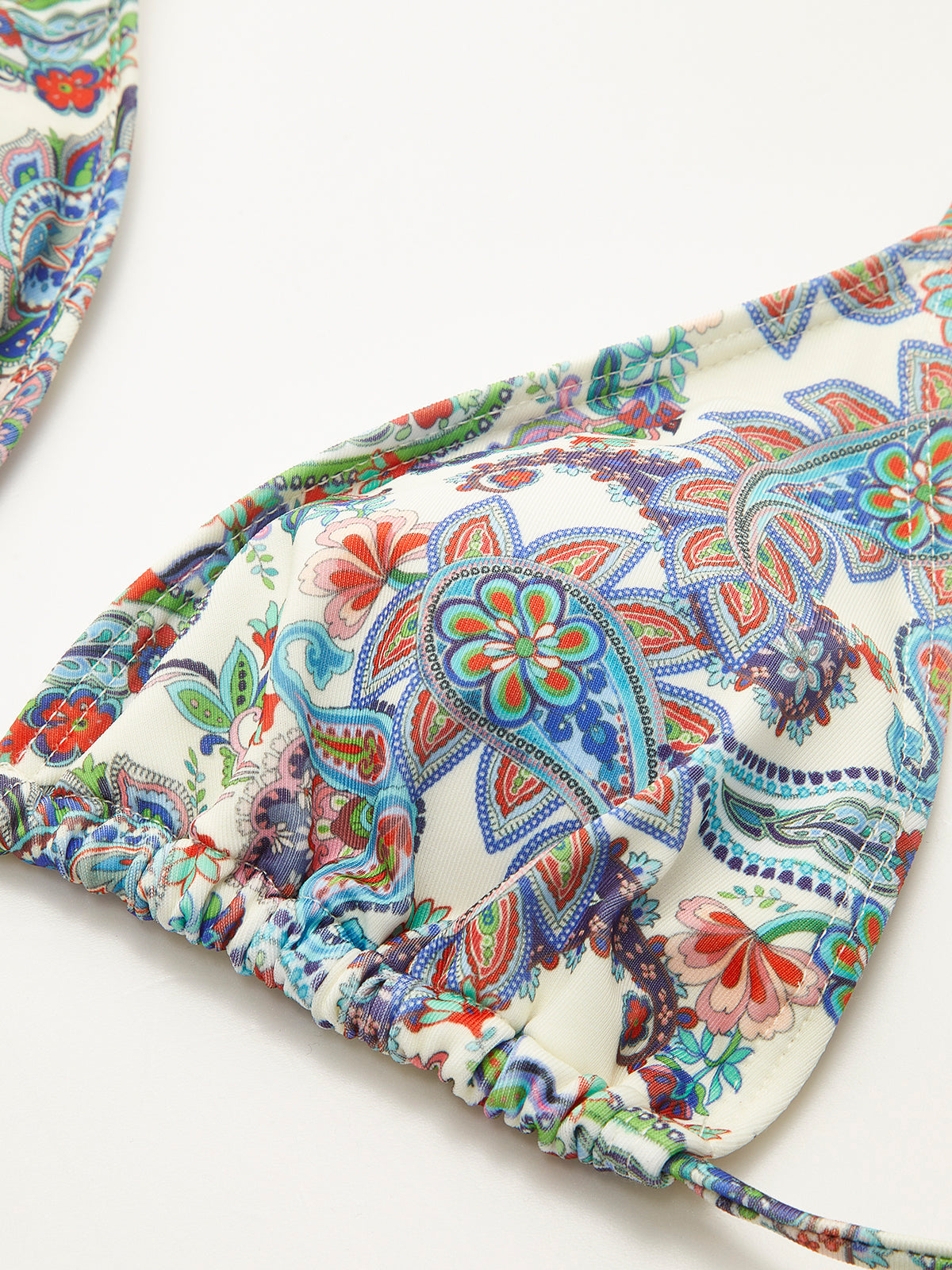 Paisley Desenli Bağlamalı Bikini Takımı