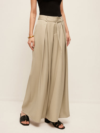 Yüksek Bel Cepli Kemerli Pantolon