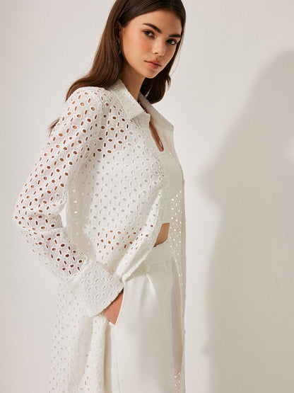 Pamuklu İçi Boş Panel Bağlamalı Yaka Elbise