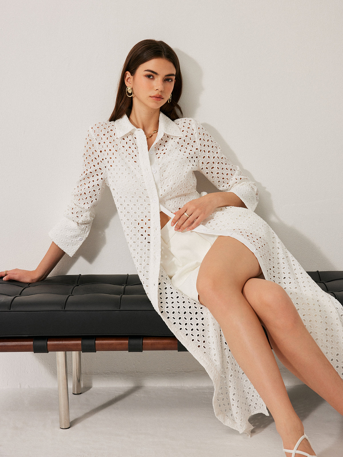 Pamuklu İçi Boş Panel Bağlamalı Yaka Elbise