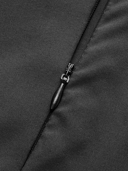 Renk Bloklu Kesik Bel Elbise