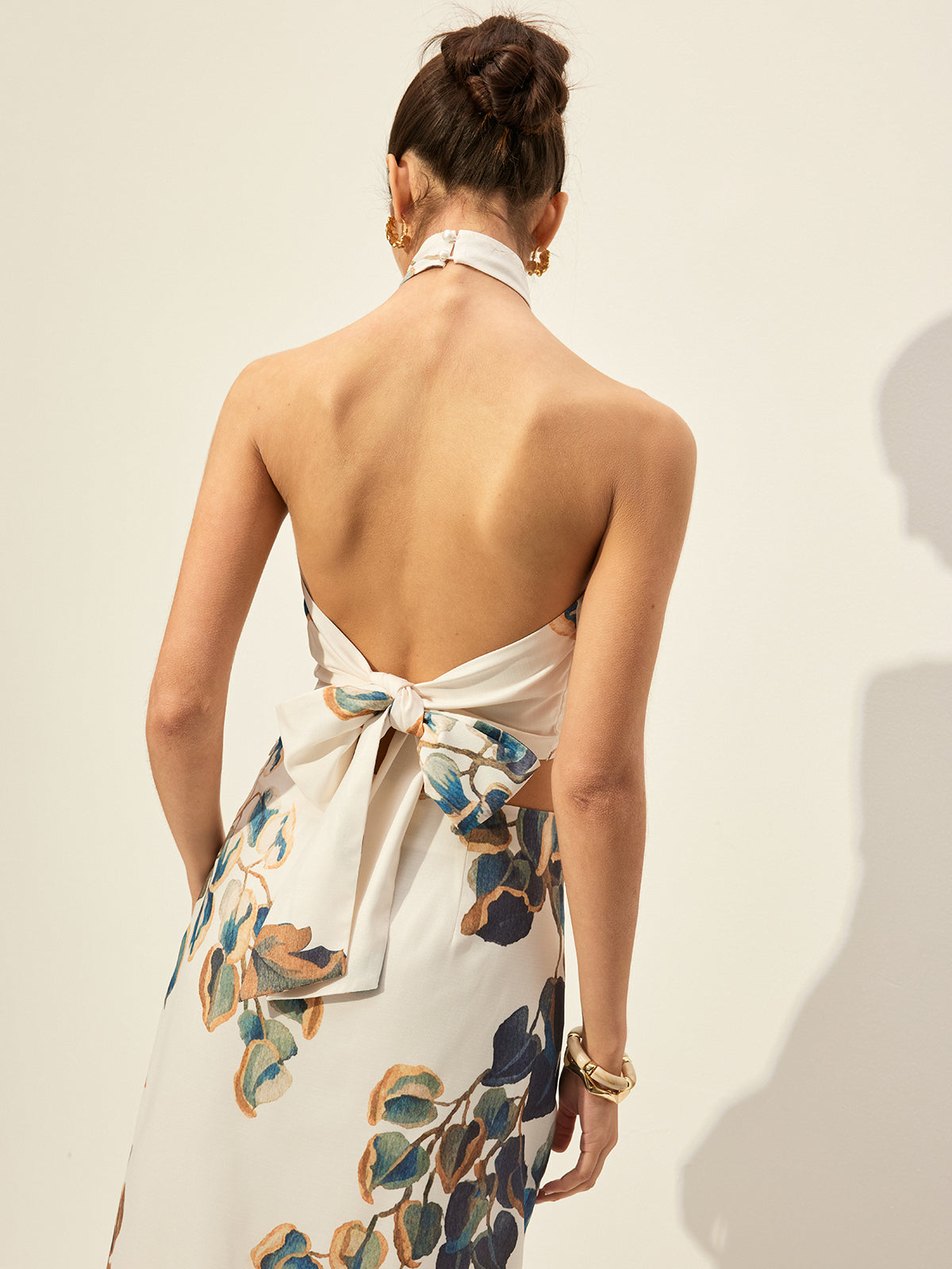 Çiçek Desenli Askılı Üst Etek Takımı