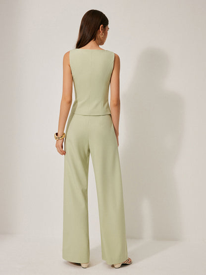 Metal Detay V Yaka Kolsuz Yelek