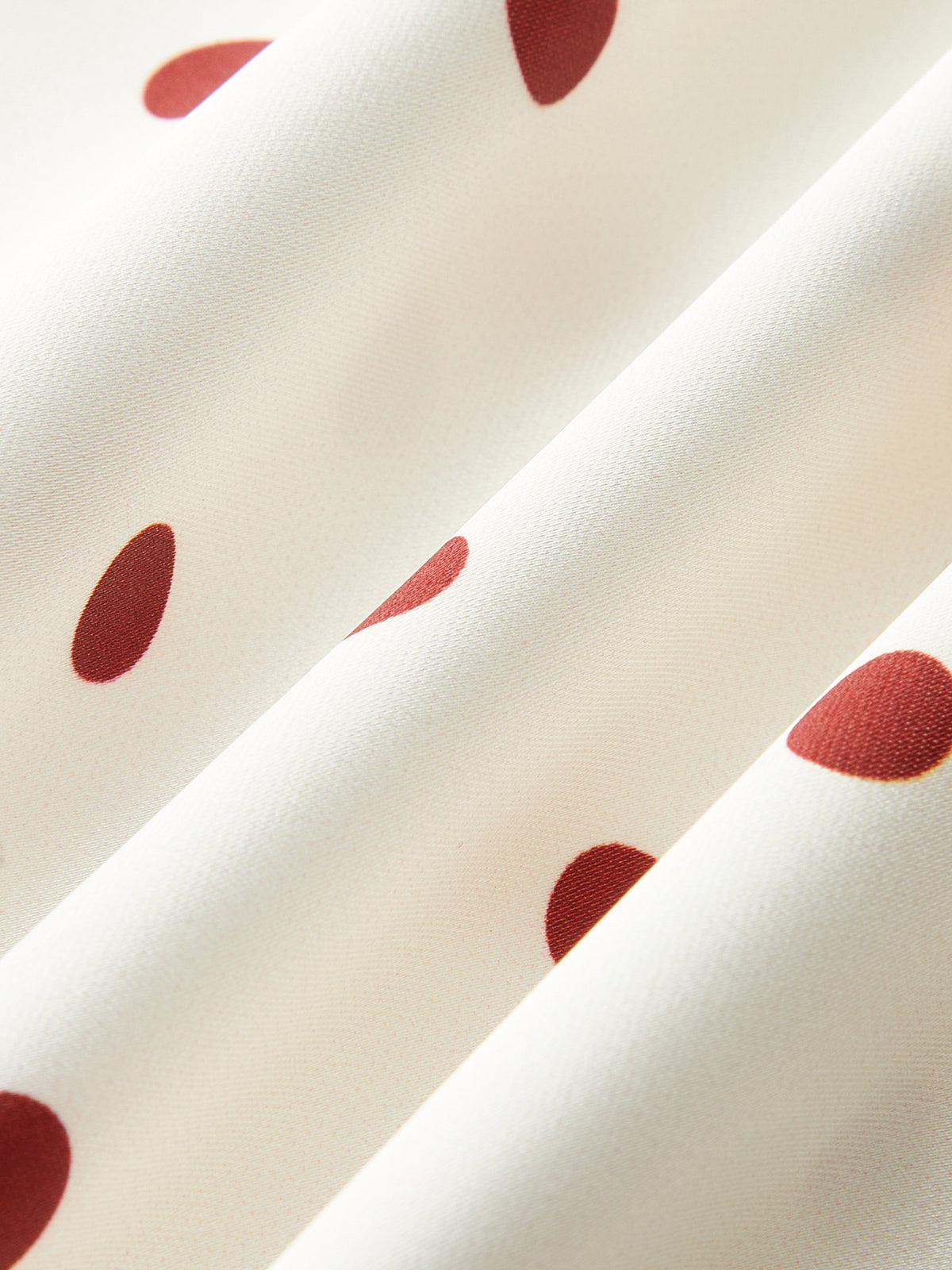 Kurdele Detaylı Polka Dot Omuz Açık Elbise