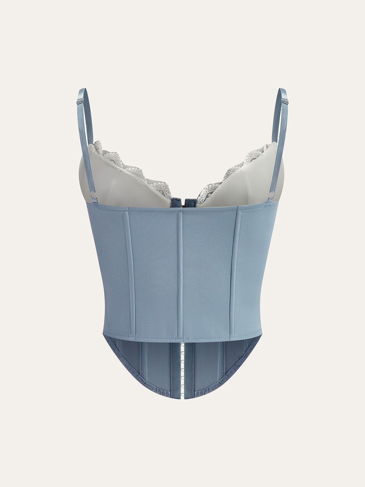 Dantel Kenarlı Kalp Yaka Fiyonk Detaylı Korse