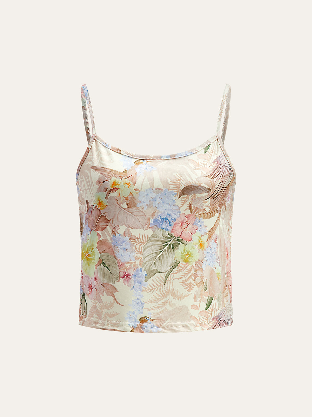 Çiçek Desenli Üç Parça Şort Takımı Kemerli