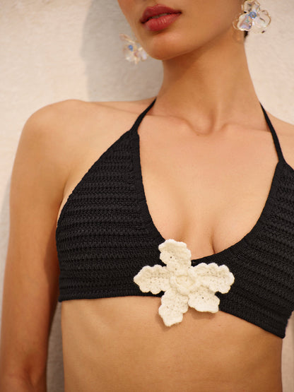Tığ İşi Çiçekli Bikini Takımı