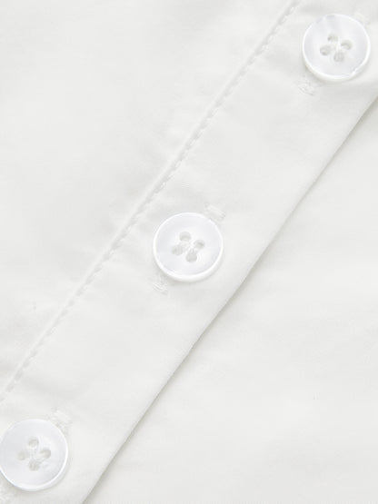 Pliseli Kare Yaka Düğmeli Üst