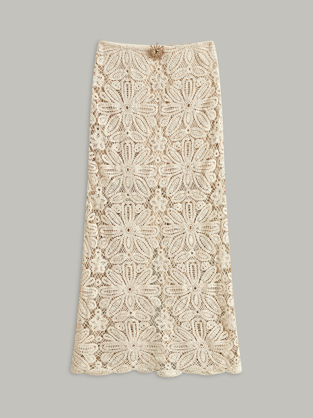 Pamuklu Tığ İşi Dantel Yarı Şeffaf Etek