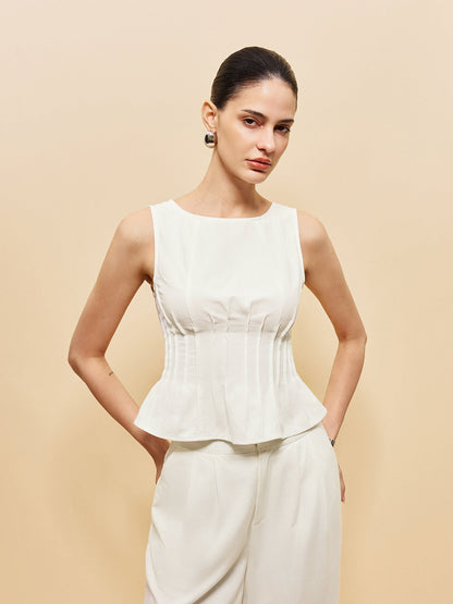Peplum Üst Geniş Paça Pantolon Takımı