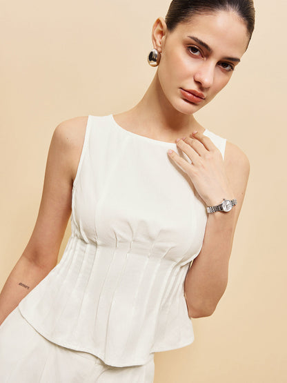 Peplum Üst Geniş Paça Pantolon Takımı