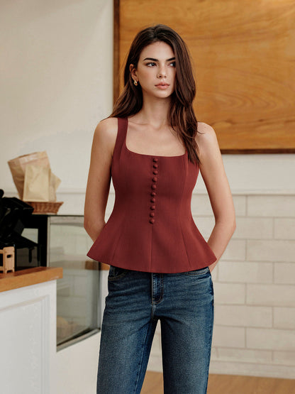 Kare Yaka Fermuarlı Atlet