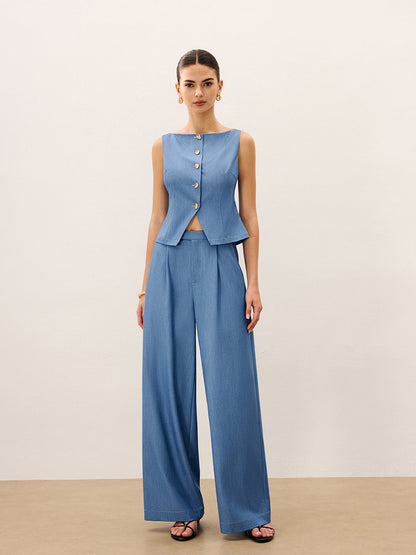 Orta Bel Cep Detaylı Pantolon