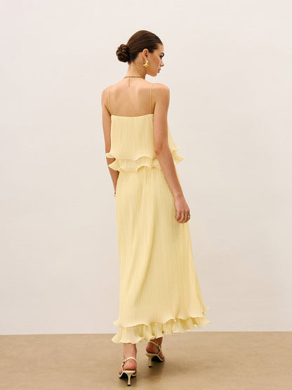 Katlı Pileli Volanlı Etek Takımı