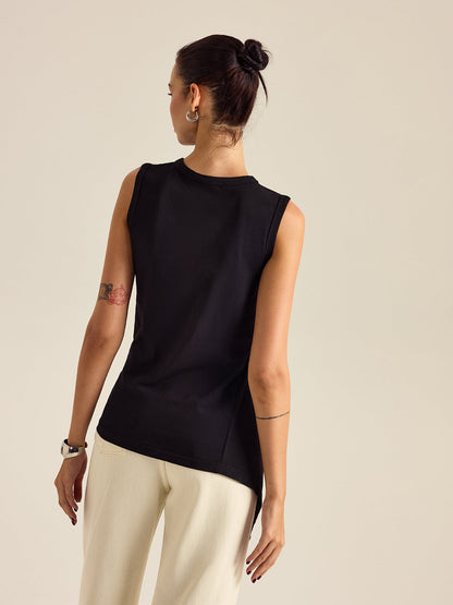 Asimetrik Büzgülü Tank Top