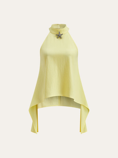 Halter Yaka Asimetrik Paça Şort Takımı