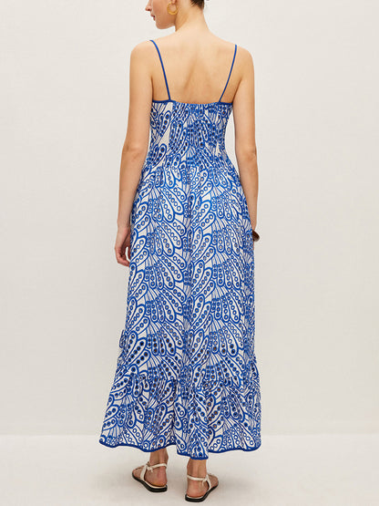 Pamuklu İşlemeli Askılı Elbise